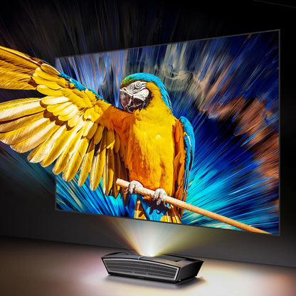 [EU Direct] Casiris H6 Ultra Short Throw Anti-light 4K Projector RGB Triple Laser UHD 3D Dolby ATMOS 3000 ANSI Lumens 150"Screen HDR10+ 30ms Game Mode 4+64GB Global Android WIFI6 Bluetooth 5.0 Home Cinema Theater