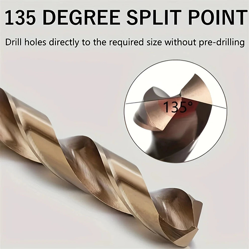 13PCS HSS Metric Drill Bits Set 1.5mm to 6.5mm for Glass Metal Tile Concrete Professional Masonry Drilling Tools