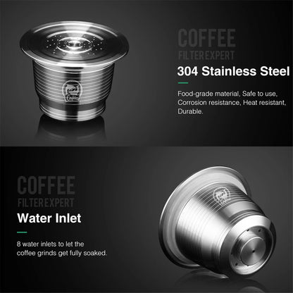 Coffee Capsule Cup Stainless Steel Filter Reusable Refillable Kit For Nespresso U Machine
