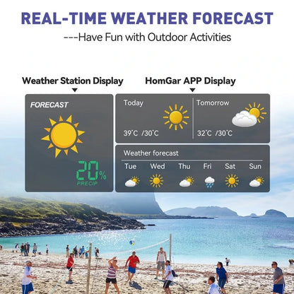 BALDR Wifi Weather Station Alarm Clock Wireless Indoor Outdoor Thermometer Forecast Station App Remote Control