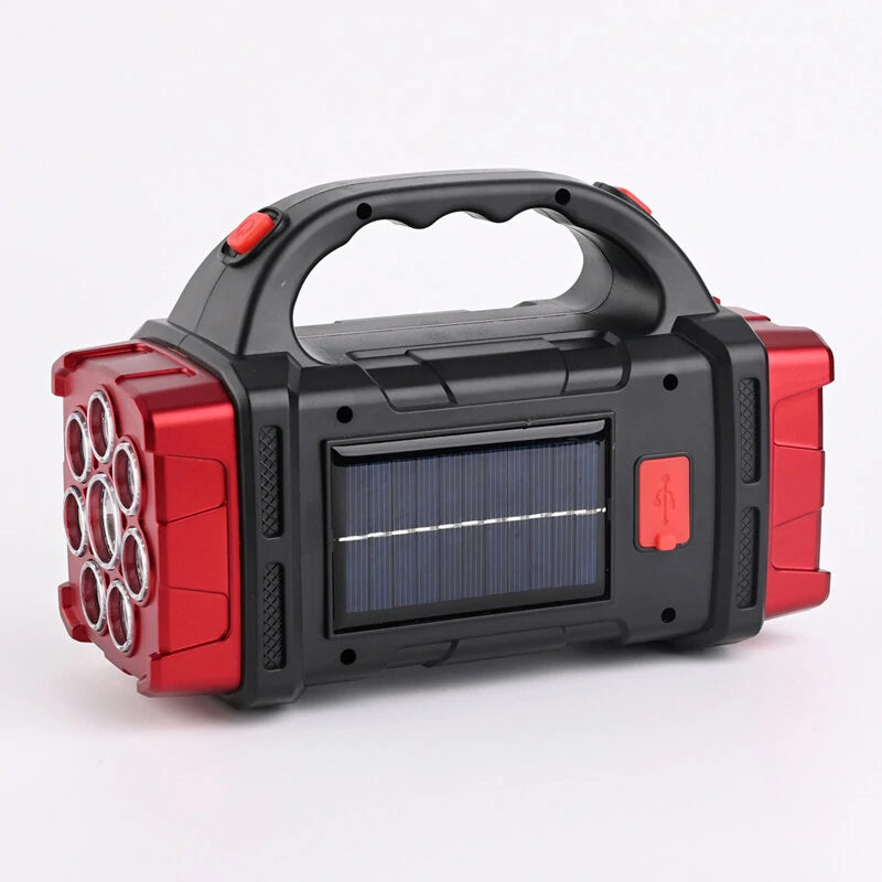 Portable Solar LED Flashlight With COB Work Lights USB Rechargeable Handheld Camping Light 4 Lighting Modes Outdoor Powerful Solar Torch Light