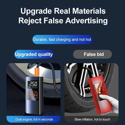 7.4V 60W Portable Car Tire Air Pump Rechargeable LCD Display Car Air Compressor Inflator For Motorcycles Bicycle Boat Tyre