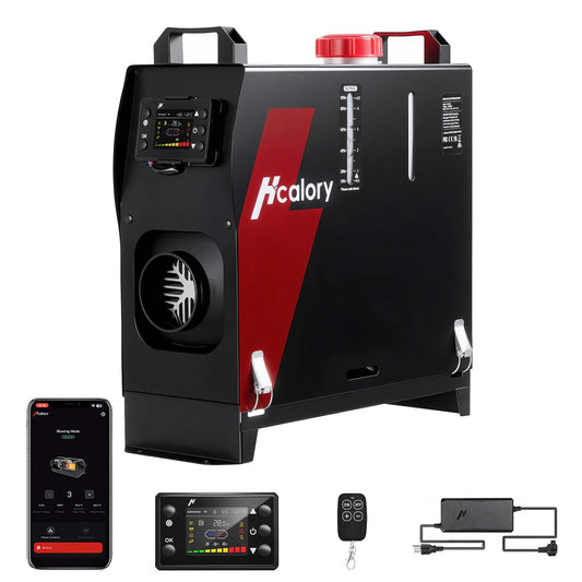 HCALORY HBS1S 8KW Diesel Heater Portable Diesel Air Heater with App Control 10-Temperature Settings 28% Boost in Burning Efficiency Auto Start-Stop 12V 24V DC for Car Campers