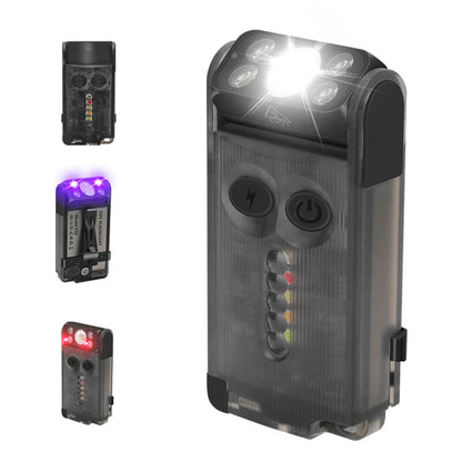 SEEKNITE V30 1000LM EDC LED Keychain Flashlight Power Bank UV Magnetic Beep Clip USB-C Rechargeable Camping Fishing Emergency Alarm Torch