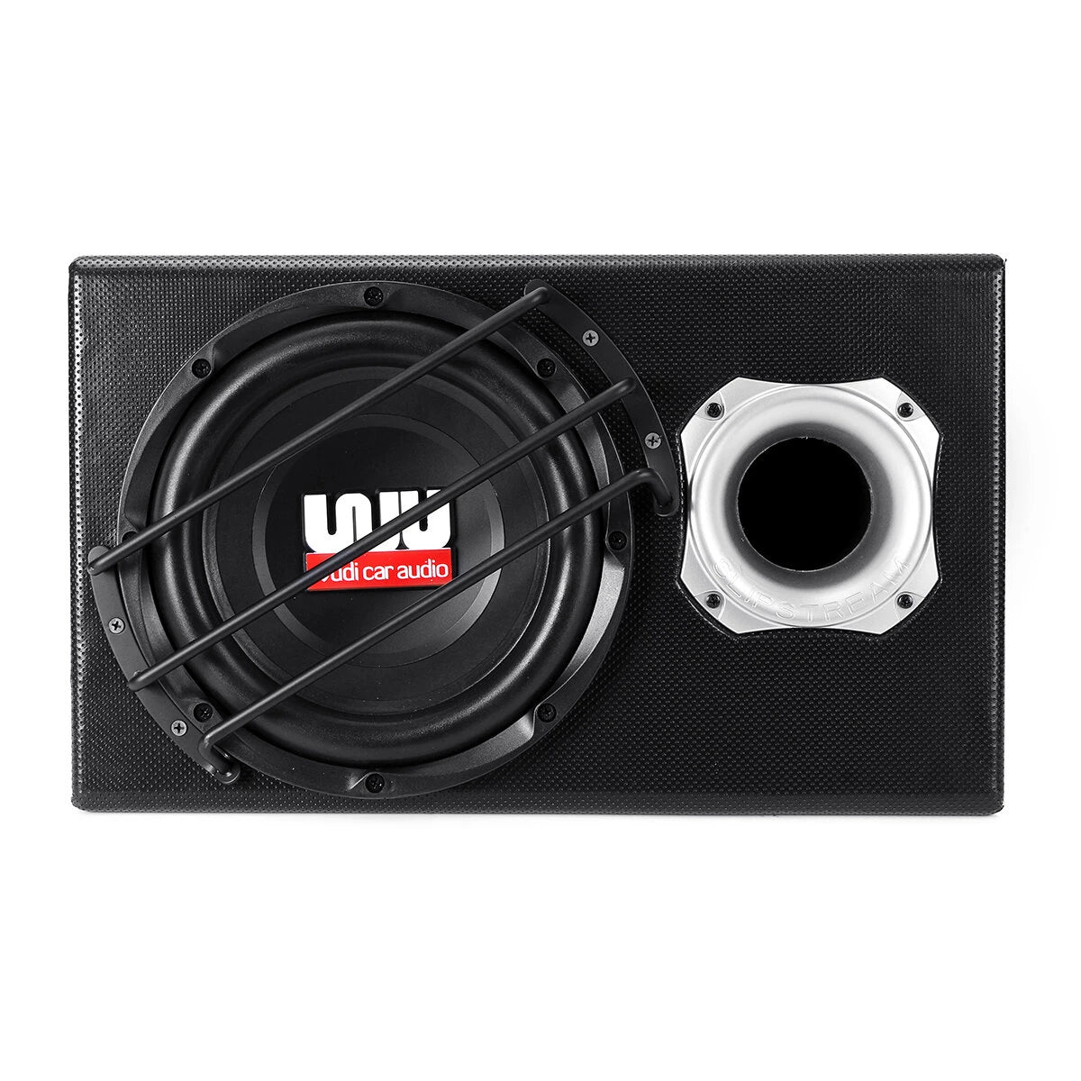 W10 Car Active Audio Stereo Subwoofer Powered Amplifier Enclosure Speaker With Wire 1100W 12V