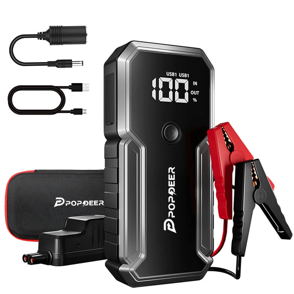 POPDEER PD-J02 3000A Jump Starter with QC 3.0 Fast Charging for 10.0 Gas/8.0L Diesel