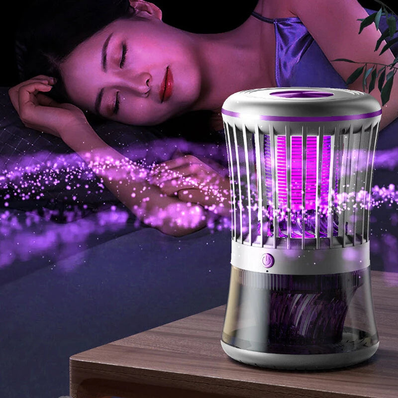 3000V Electric Shock 368UV Mosquito Traps Killer Lamp Electric Fly Trap Silent Electric Fly Catcher Gnat Traps USB Rechargeable Fly Zappers For Outdoor Home