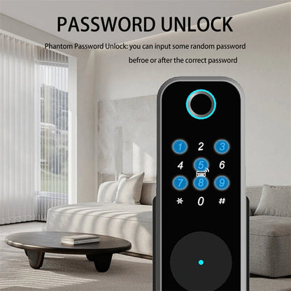 WAFU WF-014 Tuya Smart WiFi Keyless Entry Door Lock Anti-theft Biometric Fingerprint Password Key APP Remote Control Electronic Lock