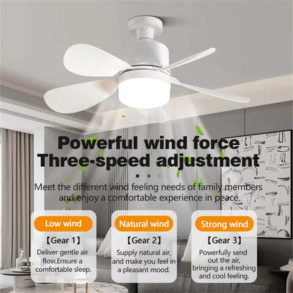 Elfeland E27 LED Ceiling Fan Light Remote Control 3-Speed Fan & 3-Color Temperature Dimmable With 2/4H Timer Removable Blades for Dining Room Bedroom Living Room