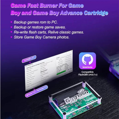 Original GBFlash Game Boy GBflash GBA/GBC Burner Great Design USB Adapter No Screen GBflash Cart And Type C Data Cable