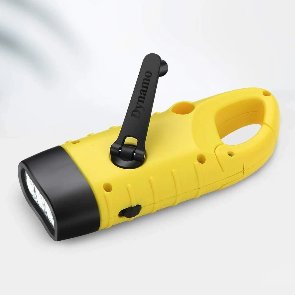 Portable LED Flashlight Hand Crank Dynamo Torch Professional Solar Power Tent Light Lantern for Outdoor Camping Mountaineering