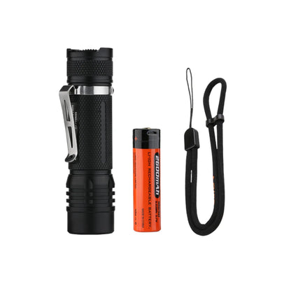 Folomov 18650S 900LM 167m Compact EDC Flashlight Come with 18650 Battery USB Rechargeable Mini LED Torch 9 Modes For Outdoor Camping Hiking Hunting