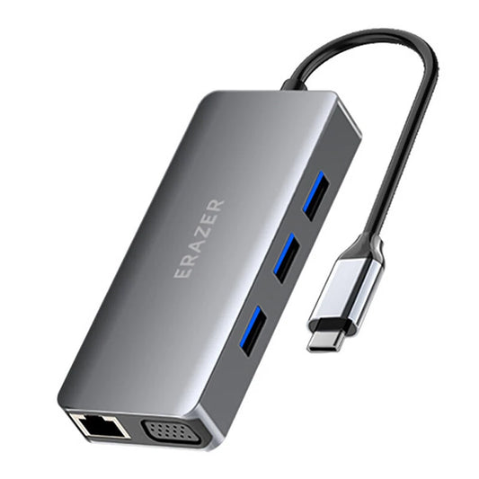 Lenovo ERAZER XC10V 10-in-1 Type-C Docking Station USB Adapter with USB3.0*3 / USB-C PD100W / HD / Gigabit RJ45 / SD&TF Card Reader Slot / 3.5mm Audio for PC Laptop MacBook HUAWEI XIAOMI Plug and Play