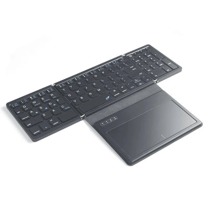 B055 Foladable Bluetooth Keyboard with Touchpad Pocket Folding Keyboard for Laptop Phone Tablet Wireless Rechargeable Keyboard