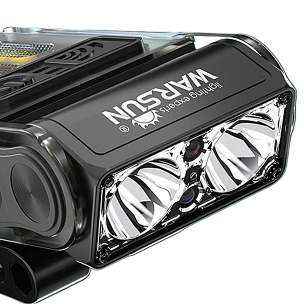 Warsun G9 Hands Motion Sensor LED Clip Headlamp Portable Super Bright Rechargeable Headlight Flashlight for Night Fishing Camping Long Endurance Hat Clip Light