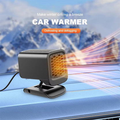12/24V Car Electric Heater Fan 120W Windscreen Defroster Demister 360 Rotating Heater Fan Combo Defogging Defrosting Heating Fan