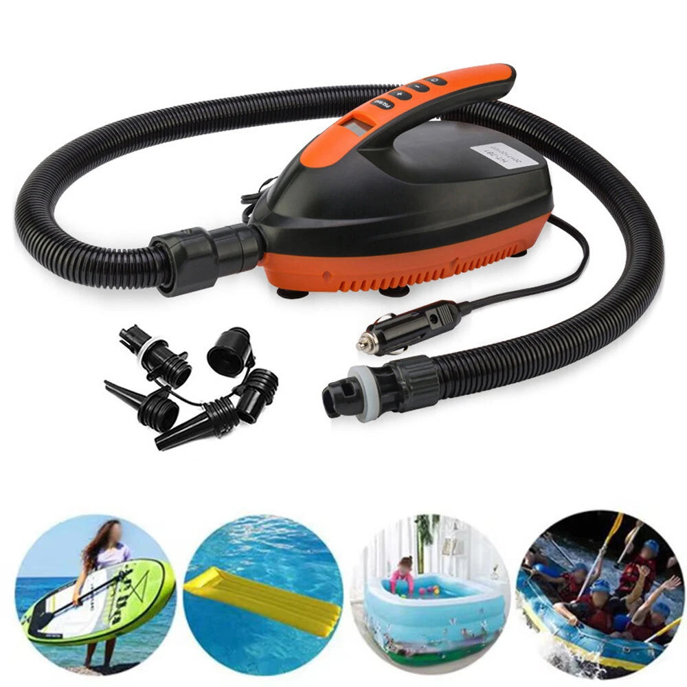 16PSI Electric Air Pump High Pressure Outdoor Paddle Board Pump for SUP Kayak Air Beds 12V Digital Inflatable Pump