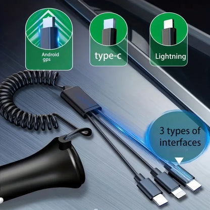 5 In 1 160W Car Fast Charger QC3.0 Fast Charging Voltage Display USB Type C Fast Phone Charger For iPhone Samsung