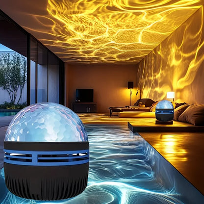 LED Ocean Wave Projector LED Night Light USB Rechargeable Ripple Atmosphere Lamp for Bedroom, Home Theater, Room Decoration, Holiday Gift, Wedding