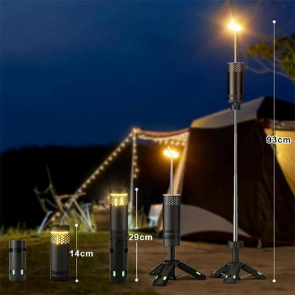 Bikight YL-301 Height Adjustable Telescopic Camping Light 10000mAh USB Rechargeable Portable LED Work Light Magnet Tripod Base Tent Telescopic Camping Lantern