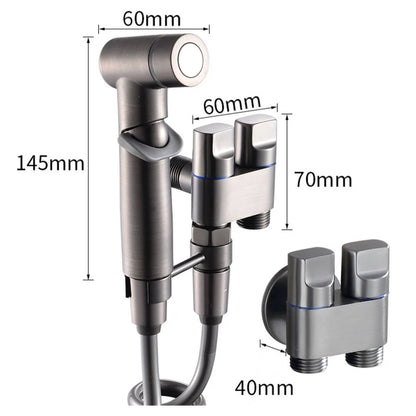 High Pressure Booster Toilet Spray Gun Faucet Copper Dual Control Valve Handheld Bidet Sprayer Toilet Cleaning Hygienic Shower for Bathroom Accessories