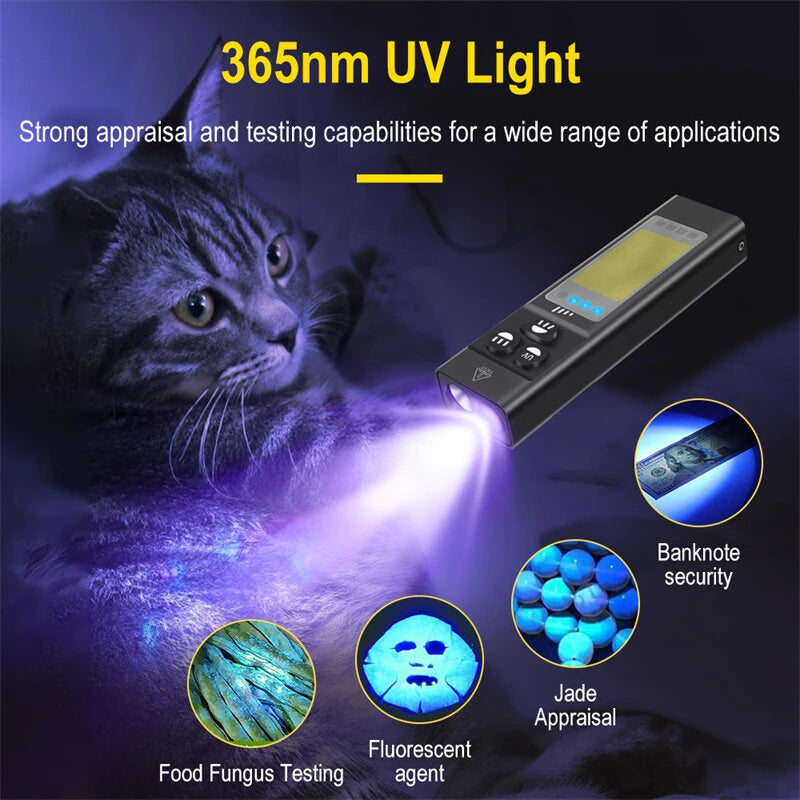 SEEKNITE U7 SST40 1100LM Rechargeable EDC Flashlight With 365nm UV, White LED Combo and RGB Light USB C Rechargeable Portable Pocket Lights Mini Torch with Magnetic Tail Triple Sources for Outdoors Emergency Working