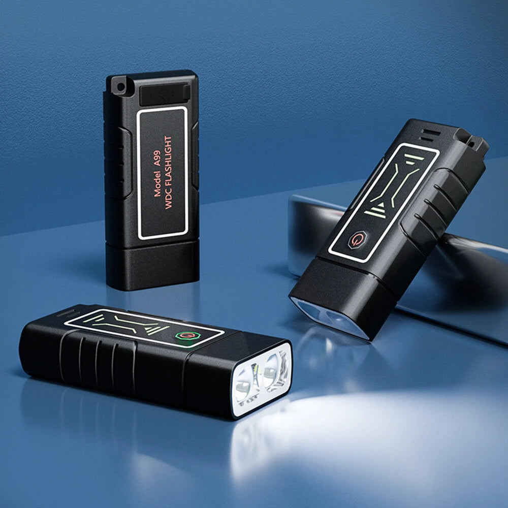 Dual Core LED Flashlight Waterproof Lightweight Rechargeable Outdoor Camping Strong Light Long-range Portable Keychain Light