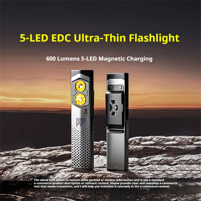 USB Rechargeable LED Multiple Colors Flashlight with Magnet and Hook Life Waterproof With Red light Power Bank Repairing Work Emergency Lantern