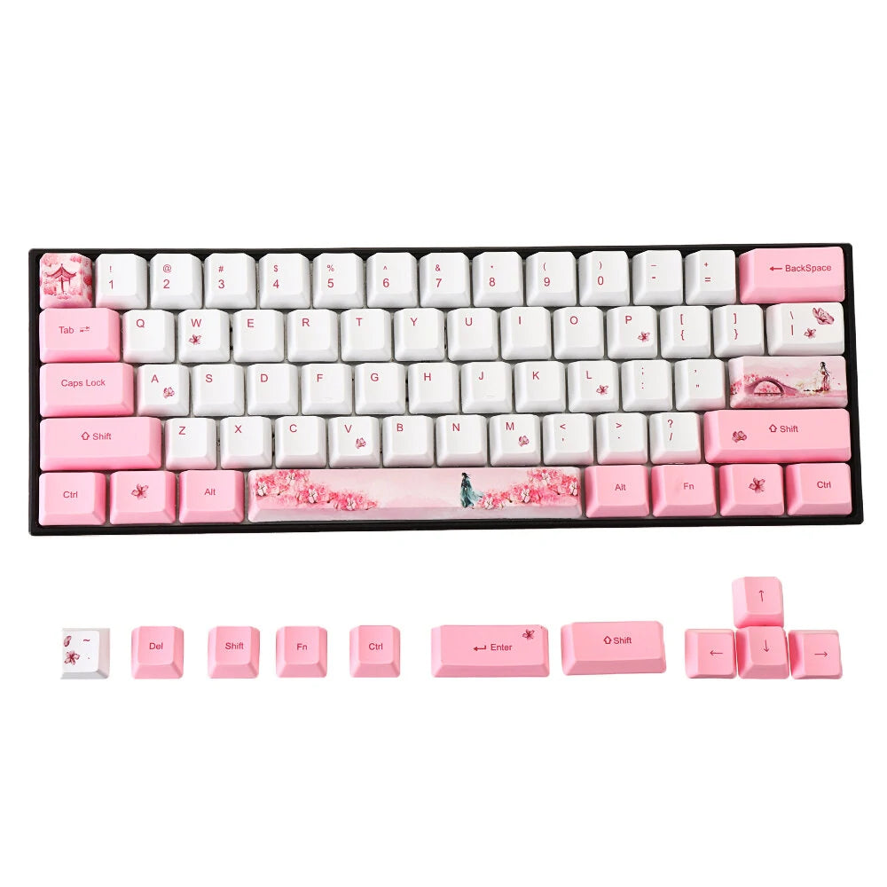 72 Keys Young Girl PBT Keycap Set OEM Profile Sublimation Custom Keycaps for Mechanical Keyboards