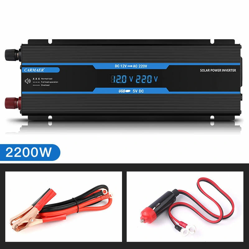 350W Modified Sine Wave Inverter 12V DC To 220V DC Solar Power Inverter With Dual Digital Display