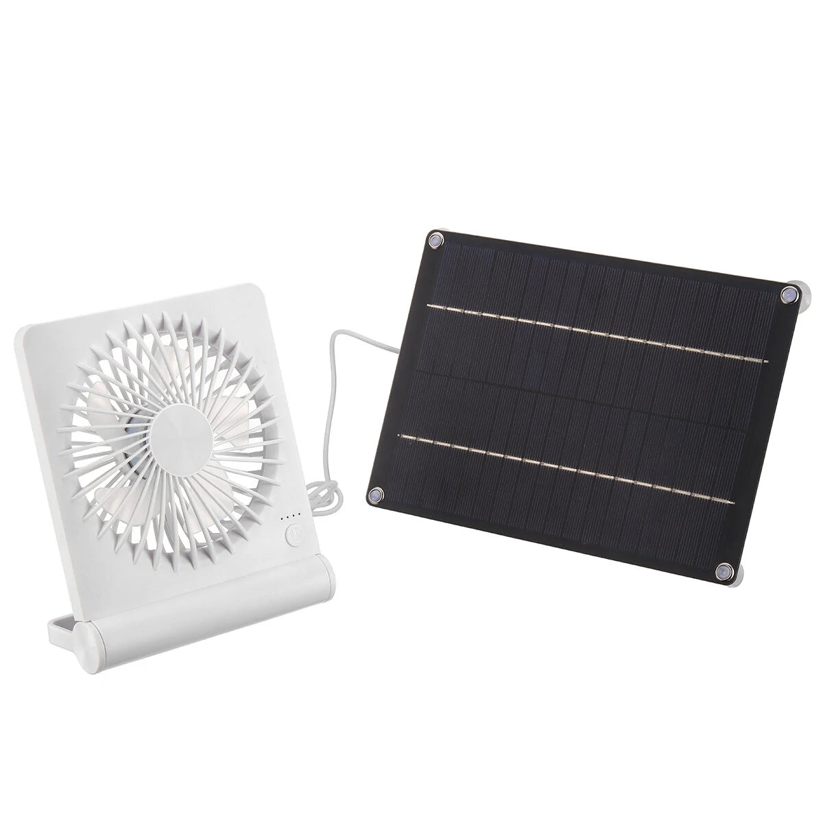 3 Speeds 5V 6W Portable Rechargeable Fan Battery Operated Fan Solar Panel Powered For Household Camping Travel Outdoor