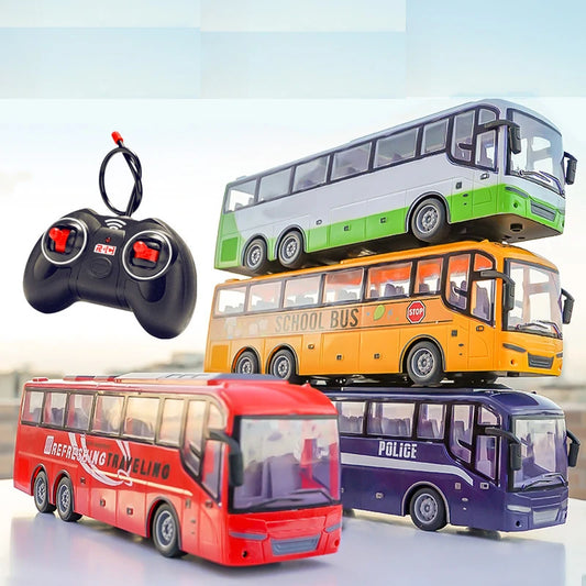 27hz Kids Rc Car Remote Control Electric School Bus with Light Tour For Children Toys Gift