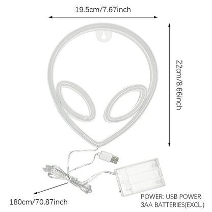 LED Halloween Neon Signs Atmosphere Lamp IP42 Waterproof 22x19.5cm Blue Pink Yellow Decor for Home Office Shop