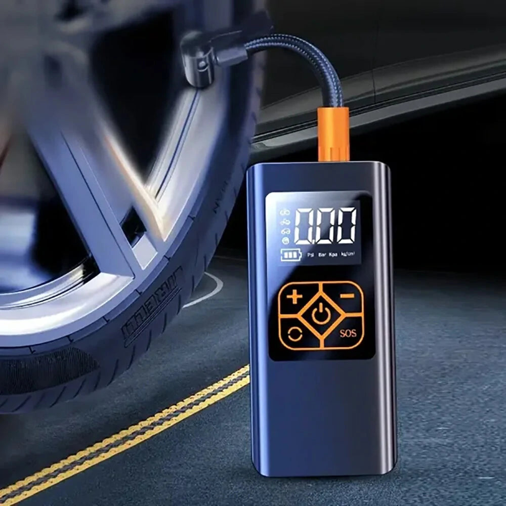 7.4V 60W Portable Car Tire Air Pump Rechargeable LCD Display Car Air Compressor Inflator For Motorcycles Bicycle Boat Tyre