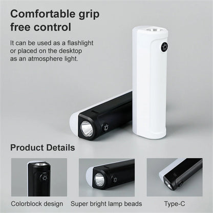 Mini Multifunction Flashlight Strong Light Rechargeable Super Bright LED Light Portable Travel Car Multi-function Light