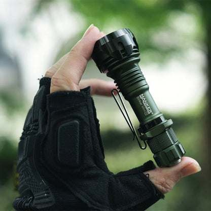 Manker 430 Meters EDC Pocket Tactical Flashlight 14500 Battery Long Range 635 Lumens Rechargeable Mini LED Torch for Camping Lantern Fishing Outdoor