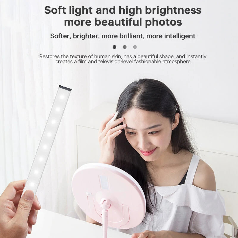USB Charging 40cm LED Night Light 3 Color Adjustable 80LED 9 Levels Brightness Adjustment for Live Streaming Vlogging Makeup Photography