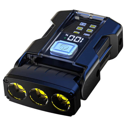 Bikight COB+SMD LED Super Bright Flashlight USB Charging Portable Camping Lantern Power Display Mini Emergency Lantern for Night Running