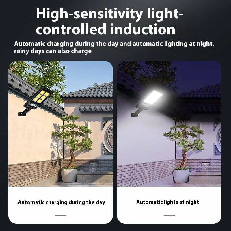 120COB LED Outdoor Solar Street Light Human Body Induction Garden Light With Remote Control LED Wall Light Waterproof Garden Light
