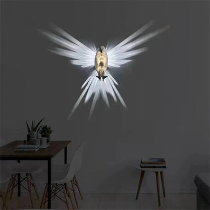 Eagle Owl Animal Projector Wall Lamp 3D Print Sconce Light Plastic Material Battery Operated Home Decor for Halloween Xmas