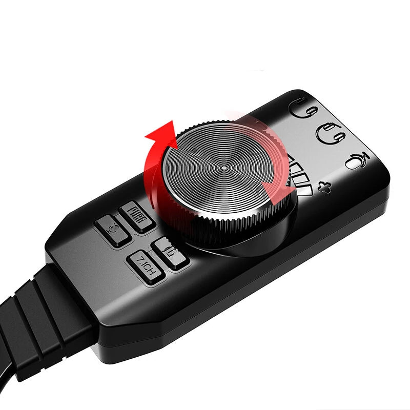 PLEXTONE GS3 USB 7.1CH Computer Game Sound Card with Volume Knob External Gaming Audio Card 3.5mm USB Adapter Plug and Play for PC Laptop PUBG