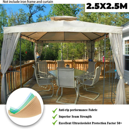 Canopy UV-Resistant Sunshade Cover For Suntime Polenza Patio Gazebo Sunshade Net
