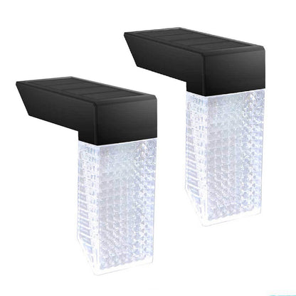 Elfeland 2PCS Solar Lights Outdoor IP65 Waterproof Wall Lights with RGB Color for Courtyard Garden Fence Staircase Step Decoration