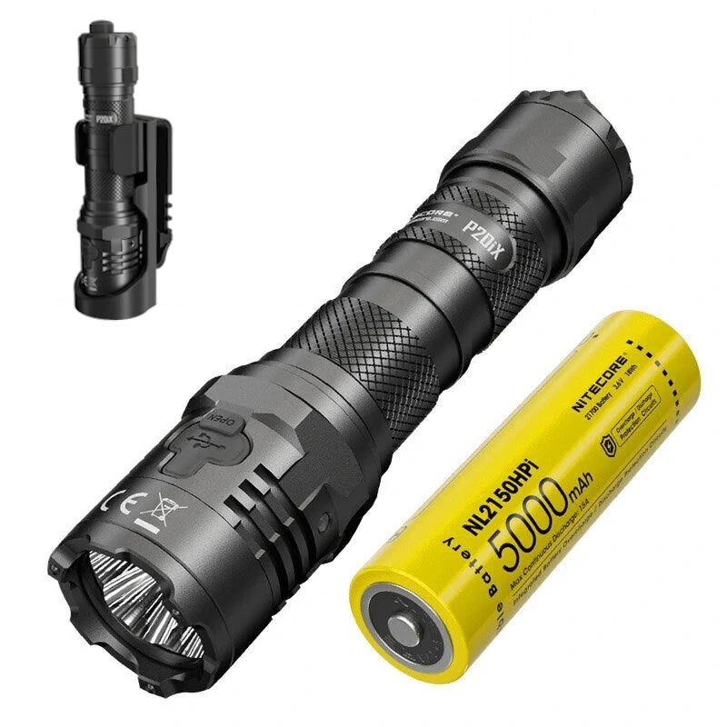 Nitecore P20iX 4000lm USB-C Rechargeable Flashlight With 21700 Battery High Lumen Professional Tactical Torch with NTH20 Molle Holster