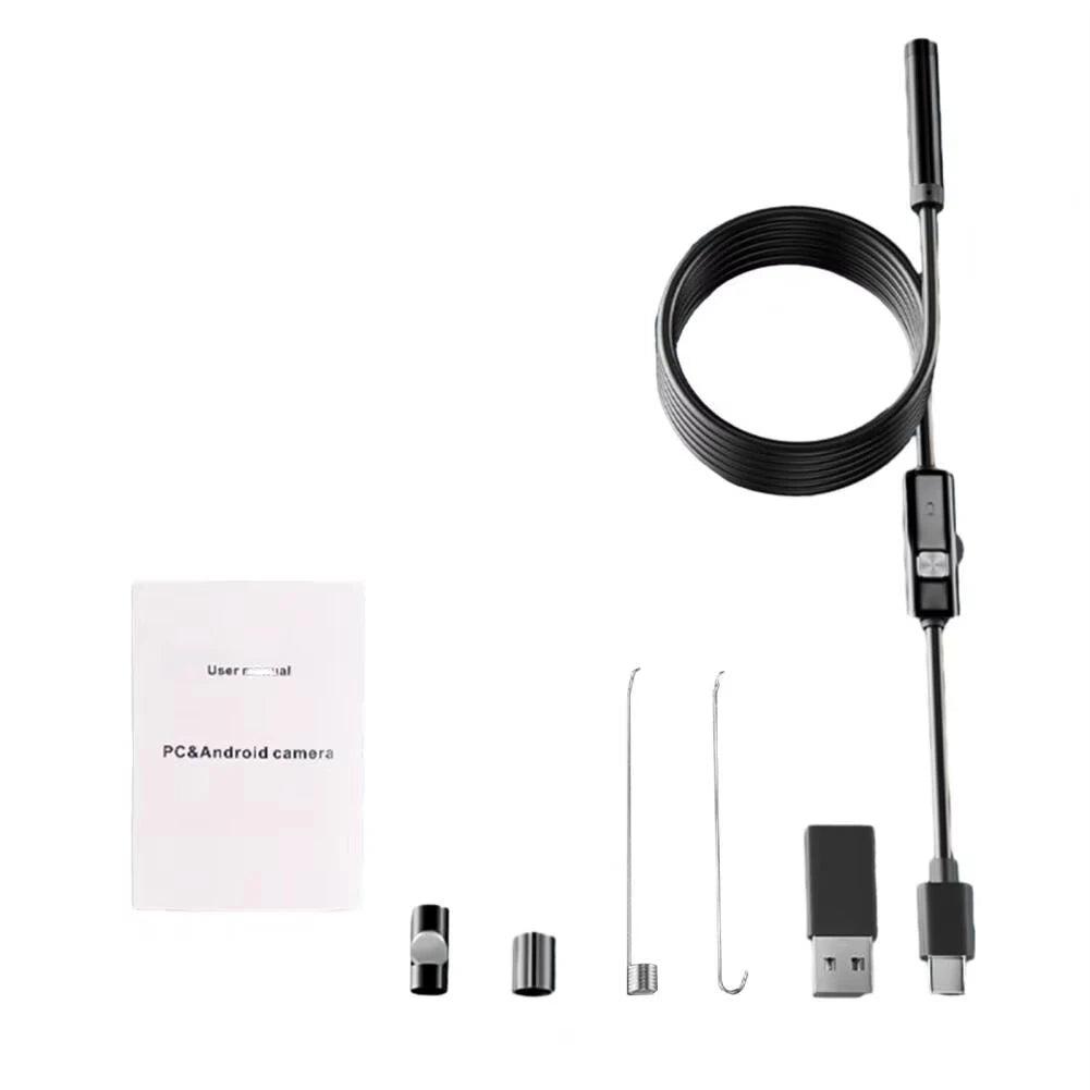 5.5mm HD Car Endoscope Camera 1m/5m/10m Micro 8 LED IP67 Waterproof Industrial Smartphone Camera USB Type C