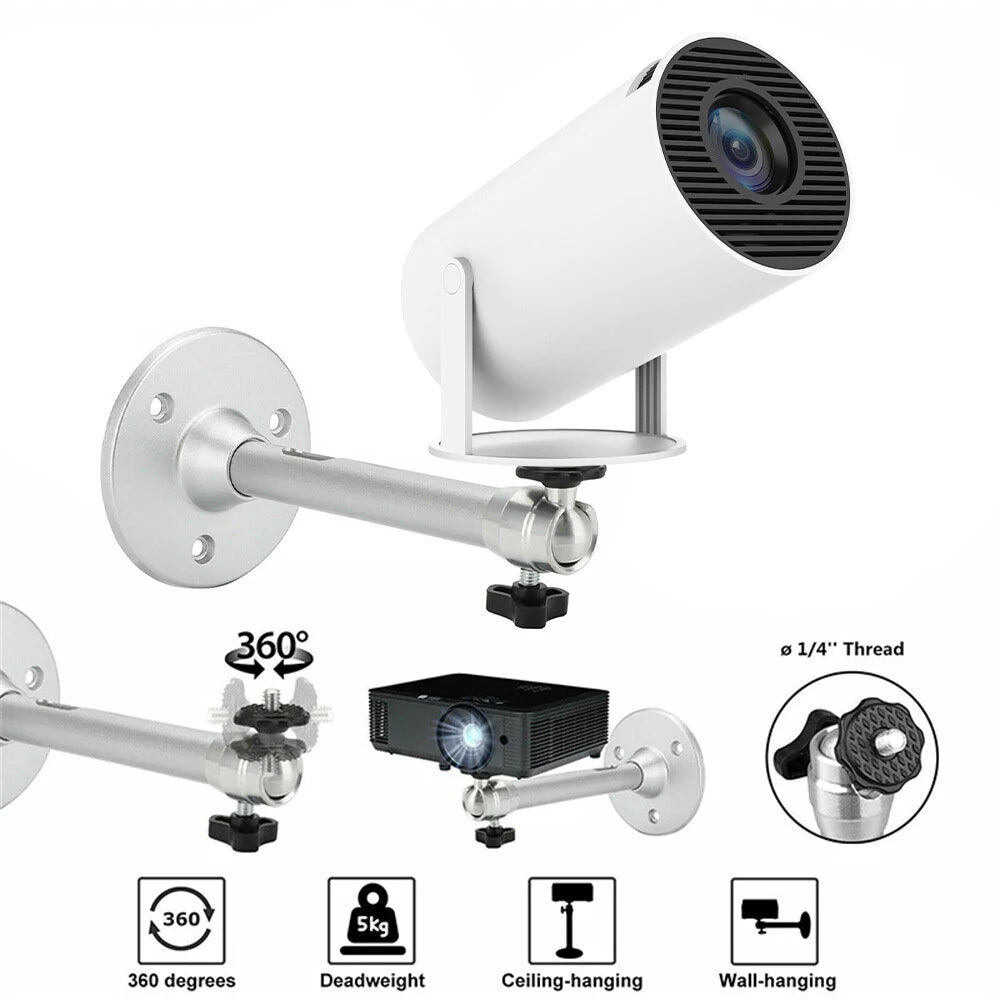 Portable Projector Bracket 360 Rotatable Ceiling Wall Mount Beamer Holder Aluminium Alloy 2KG Loading Beam Projector Stand