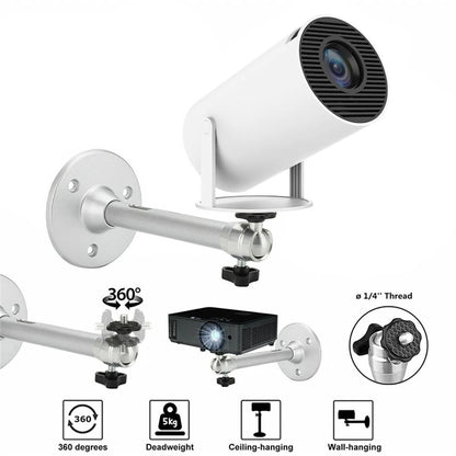 Portable Projector Bracket 360 Rotatable Ceiling Wall Mount Beamer Holder Aluminium Alloy 2KG Loading Beam Projector Stand