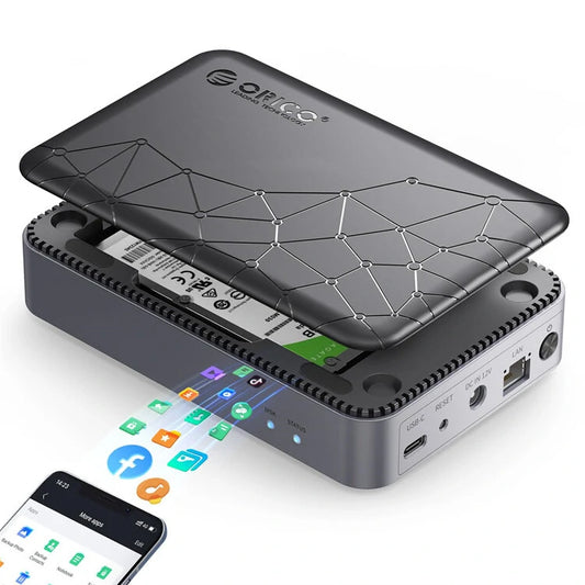 ORICO CD2510 2.5'' SATA HDD SDD NAS Storage Networkable Enclosure Private Cloud DLNA Protocol Magnetic Lid Hard Drive Enclosure