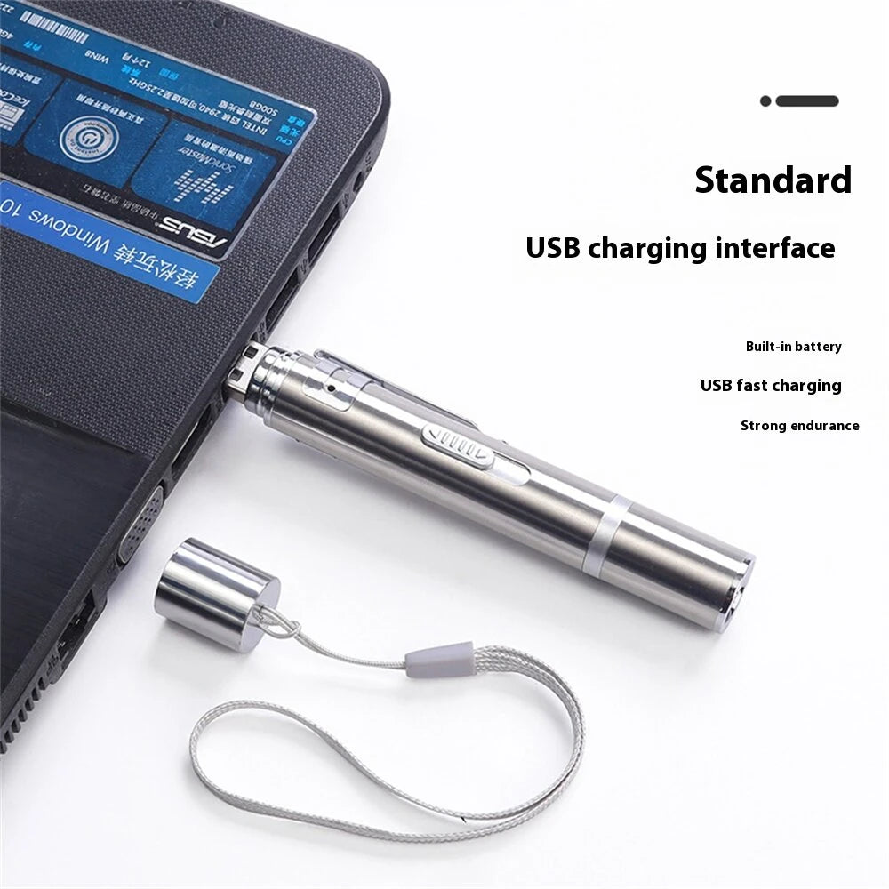 3-in-1 Red Light Cat Teaser Stick + White Light Mini Torch + UV Flashlight, USB Rechargeable Detecting Mini Pointer Pen Light