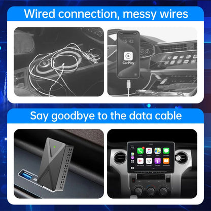 BABAOLONG 2 in 1 CarPlay Android Auto Adapter Wireless Conversion USB Type-C Plug and Play Dual System Stable Connection 5.8GHz WiFi
